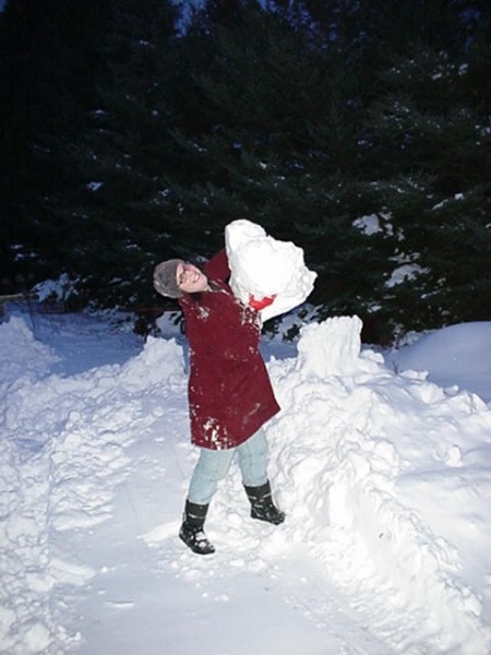 Anna having fun in the snow