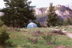 Our campsite up on the hill.