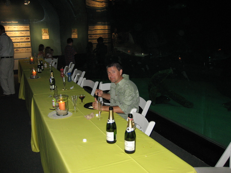 Mark eating at the wedding party table